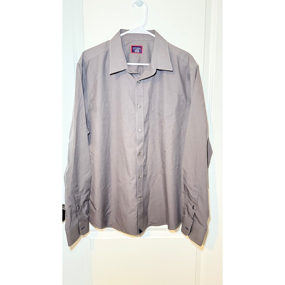 UNTUCKit Mens XL Gray‎ Cotton Long Sleeve Button Down Shirt